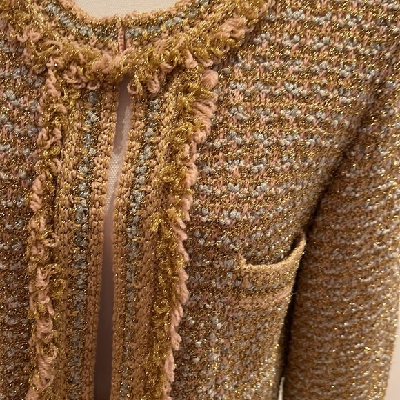 M Missoni Gold Silver Glitter Knit Skirt Suit Size 44 - Picture 5 of 17